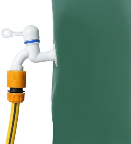 100 Gallon Collapsible Rain Barrel, Large Garden Water Storage Tank, Portable Folding Rainwater Collector, Water Catcher with Filter Overflow Kit Faucet
