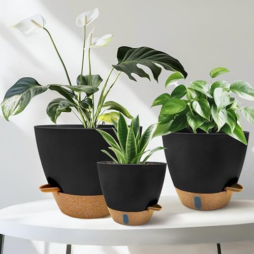 12/10/9/8 inch Self Watering Pots with Visual Water Window, Extra