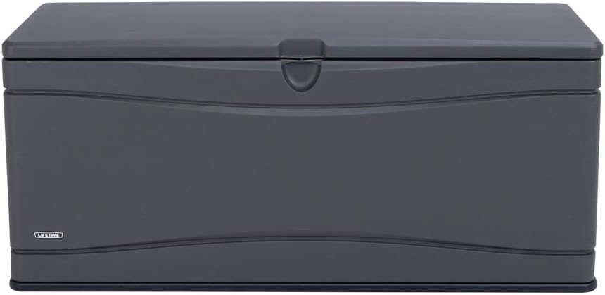 LIFETIME 60298 Heavy Duty Outdoor Storage Deck Box, 130 Gallon, Gray