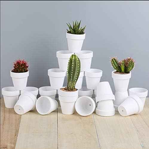 24pcs Small Mini Clay Pots, 2.5'' Terracotta Pot Clay Ceramic Pottery Planter, Cactus Flower Terra Cotta Pots, Succulents Nursery Pots, with Drainage Hole, for Indoor/Outdoor