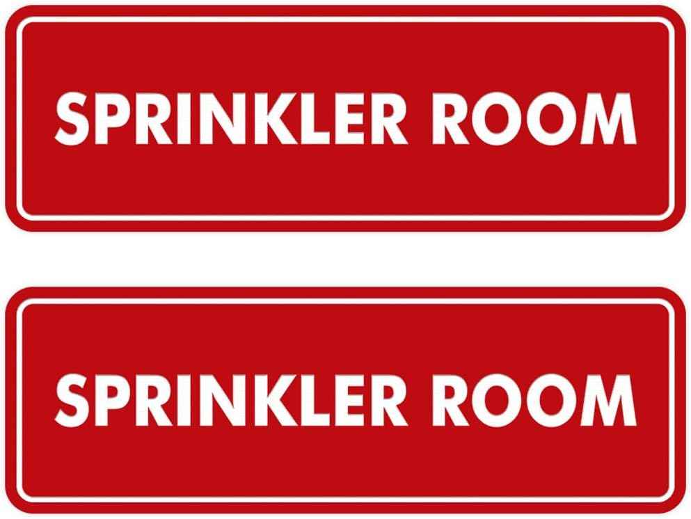 Signs ByLITA Standard Sprinkler Room Sign (Red) - Large 2 Pack