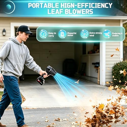 Handheld Leaf Blower Cordless 990,000 RPM with 2 x 4.0Ah Battery
