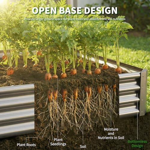 Galvanized Raised Garden Bed,Outdoor Planter Box Metal Patio Kit