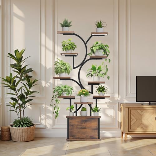 Plant Stand Indoor with Grow Lights - 11 Tiered Plant Shelf with
