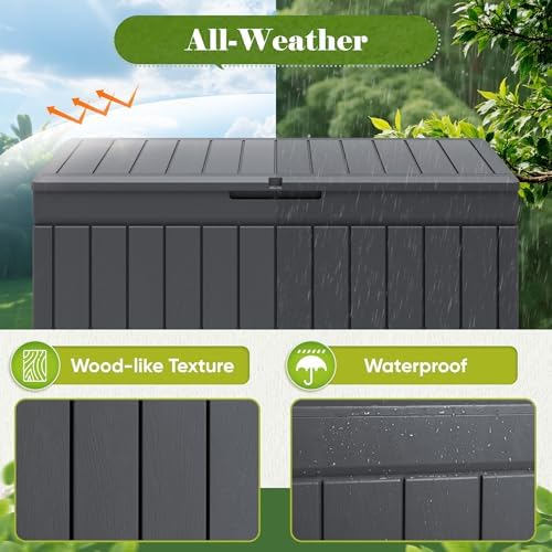 Flamaker Outdoor Storage Box 80 Gallon Resin Waterproof Deck Box