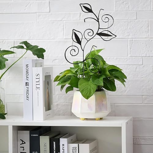 Decorative Metal Plant Trellis for Indoor Potted Plants – Leaf Shape