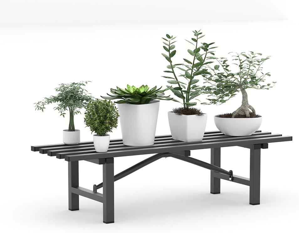 Premium Aluminum Plant Stand - Home Decor & Outdoor Garden Solution with 300 LBS Capacity, L37.8 x W11.4 x H7.9 inch