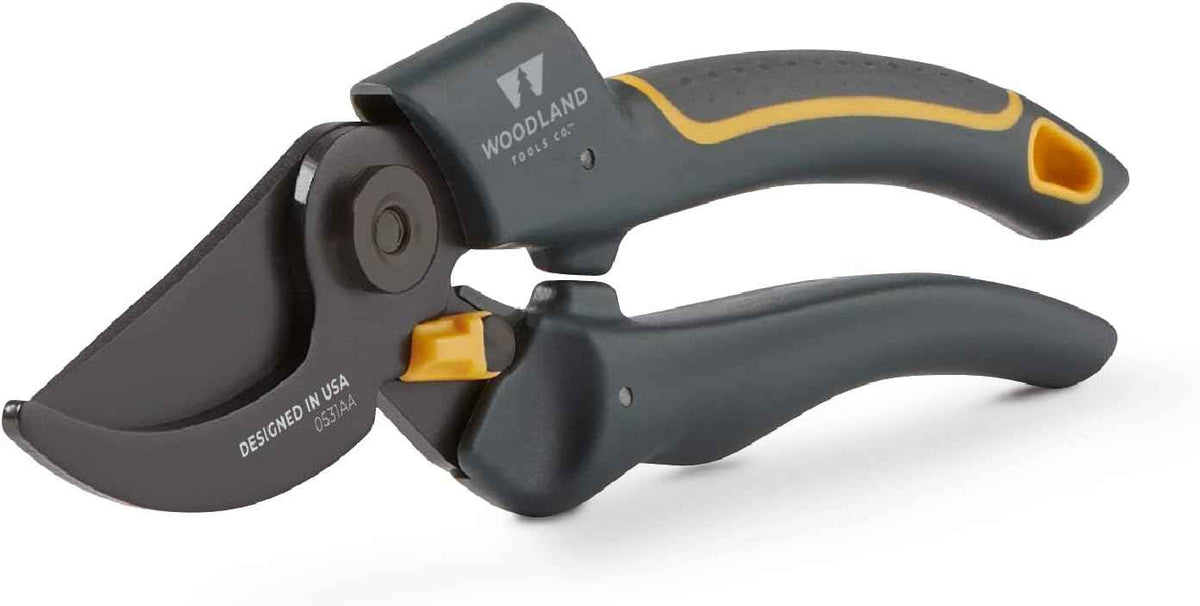 Woodland Tools Co. Duralight Bypass Pruning Shears – 5/8" Cut Capacity, Lightweight Hand Pruner, High Carbon Steel Blade, Adjustable Lock, Internal Spring, Soft Grip Garden Tool for Plants and Shrubs
