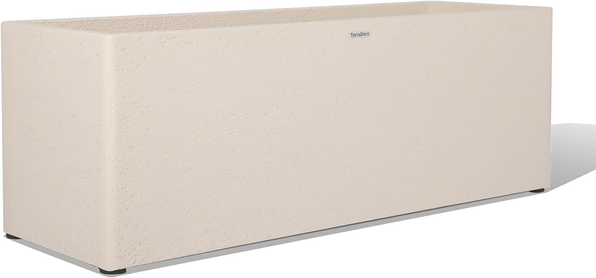 42 Inch Rectangular Concrete Planter(42Lx14Wx15H,58 Pounds),Durable All-Weather Use with Drainage Holes,Large Rectangular Planter for Outdoor Indoor Plants
