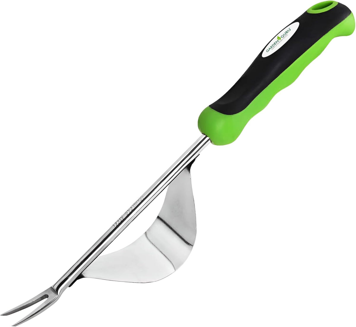 Garden Guru Dandelion Weeder Tool with Fulcrum - Rust Resistant Stainless Steel Weed Puller Weed Puller with Leverage Base, V-Shaped Fork Tip & Ergonomic Handle - for Planting & Weeding