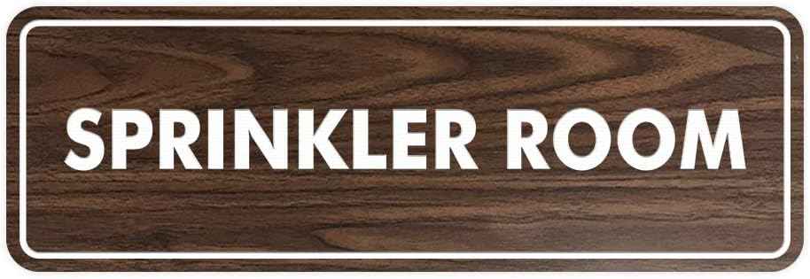 Signs ByLITA Standard Sprinkler Room Sign (Walnut) - Large