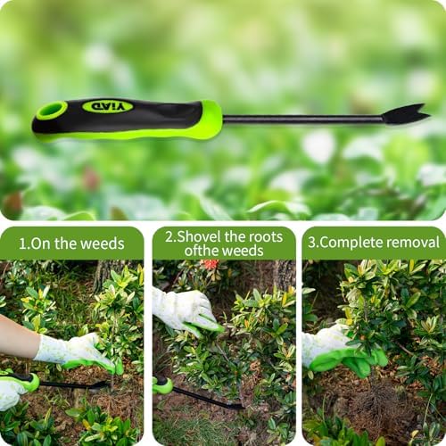 Hand Weeder Tool, 13" High-Carbon Steel V-Tip Weed Puller