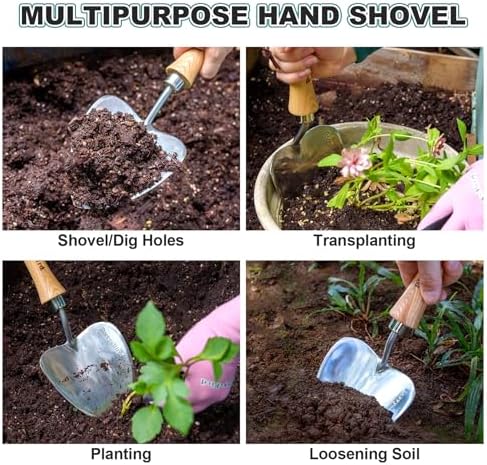 Berry&Bird Potting Trowel, Oversized Garden Hand Shovel with Sharp