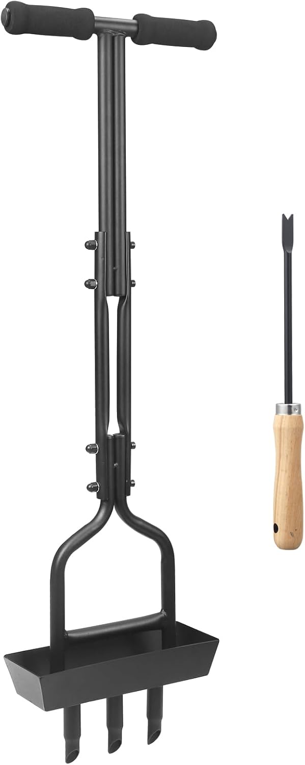 Lawn Aerator - Aerator Lawn Tool, Lawn Aerator Coring Tool with Soil Core Storage Tray Manual Core Aerator for Garden Yard Care