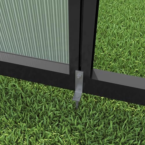 7.2FT High 6*10.2FT Greenhouse for Outdoors,Polycarbonate Greenhouse with Stronger Wind Protection and Roof Vent,Walk-in Large Aluminum Sunroom Winter Proof,Black