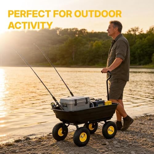 NORTHSKY Garden Dump Cart Wagon 600 Lbs,Heavy Duty Yard Wheelbarrow