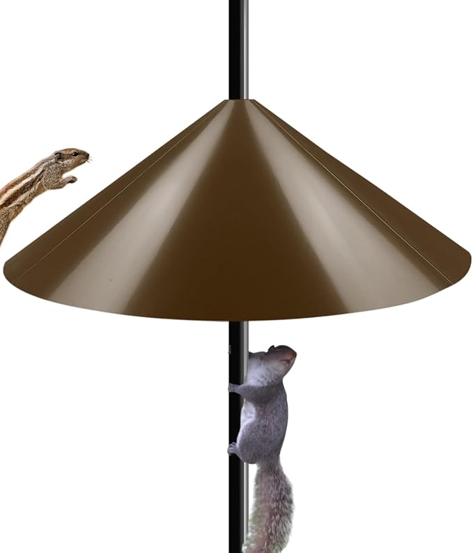 19-Inch Squirrel Baffle for Bird Feeder Poles – Brown - Field & Nook