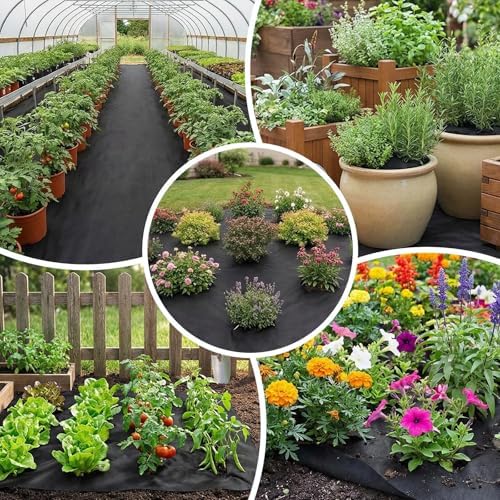 Non-Woven Thick Weed Barrier Fabric 3FT x 100FT, 3 oz Heavy Duty Weed Barrier Landscape Fabric, Ground Cover for Superior Weed Control, Easy Setup for Gardens, Landscaping, Flower Beds