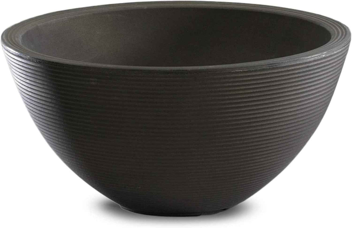 Crescent Garden Delano Bowl Planter, Indoor Outdoor Round Shallow Plant Pot for Water Garden, Bonsai Plant Pots, Succulents with Drain Hole - Double Walled Bowl Lotus Pot, 20" W (Old Bronze)