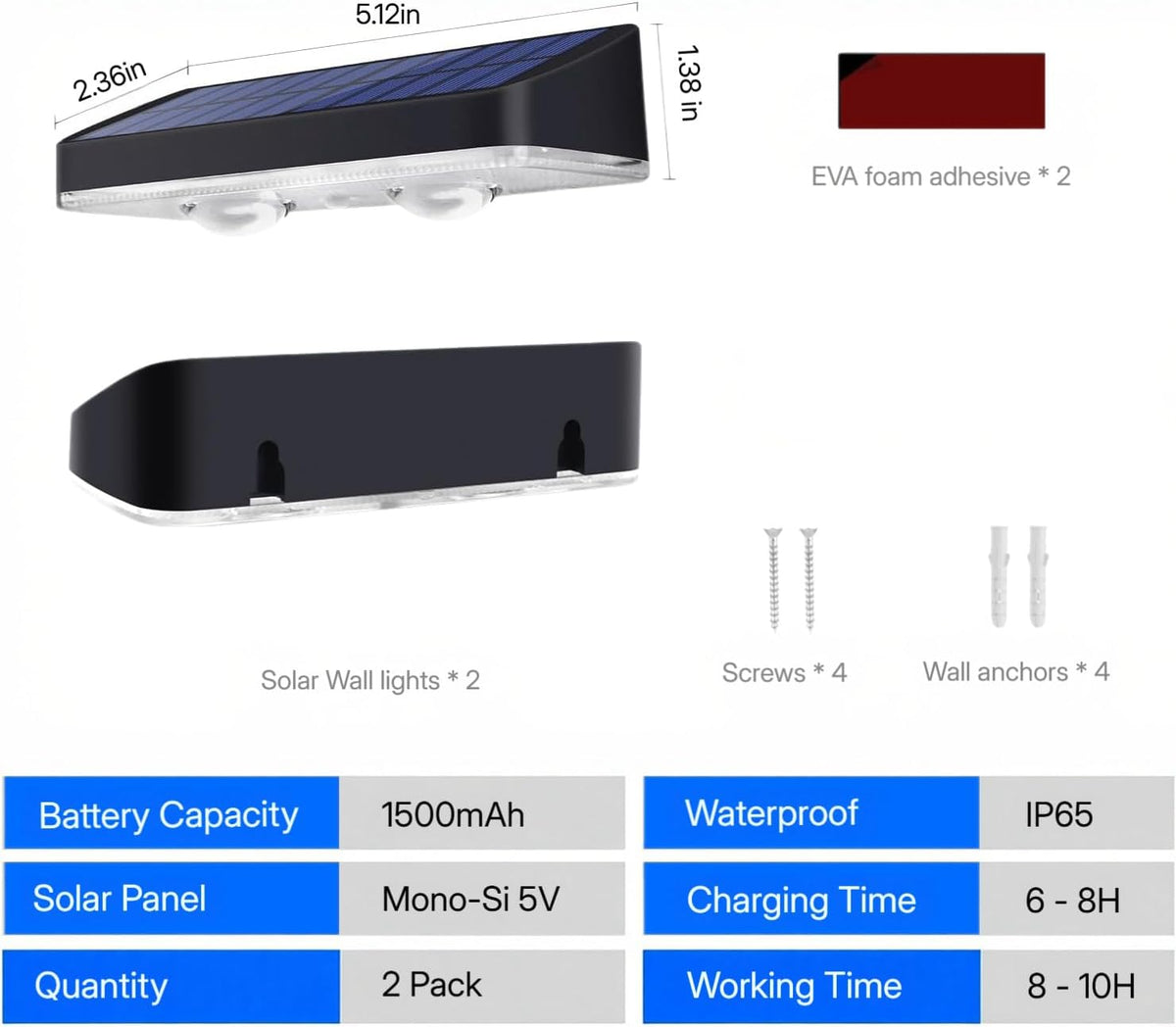 Solar Lights Outdoor Waterproof for Wall, Mailbox, Fence, Address, Sign | 3000K/4000K/6000K 3 Modes Small Downlight Solar Powered Waterproof Dusk to Dawn Lighting Bright LED Lens 2 Pack