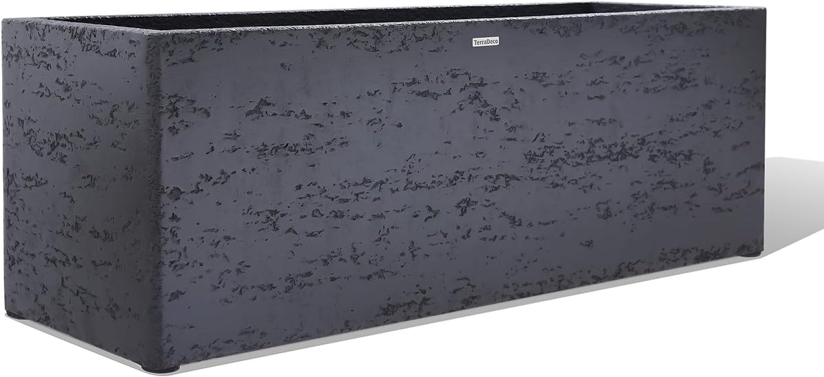 42 Inch Rectangular Concrete Planter(42Lx14Wx15H,58 Pounds),Durable All-Weather Use with Drainage Holes,Large Rectangular Planter for Outdoor Indoor Plants