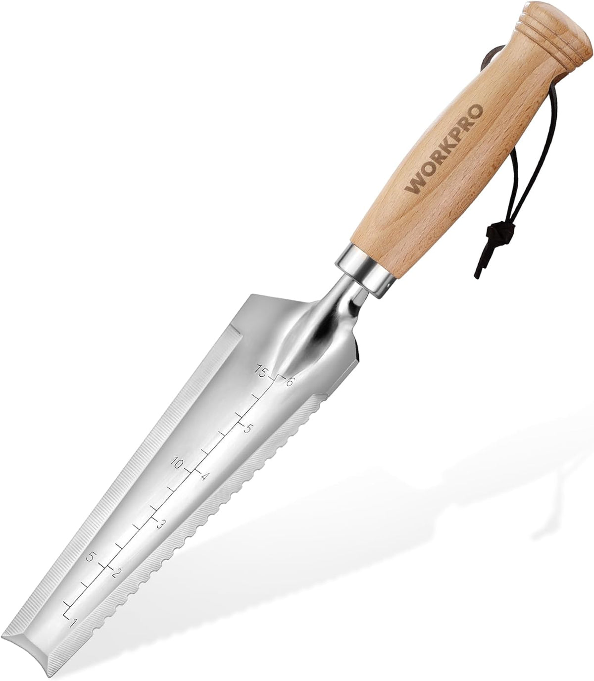 WORKPRO Garden Trowel with Wood Handle, Stainless Steel Narrow Hand Shovel, Multi- Use Flat Garden Trowel for Planting, Weeding, Transplanting, Digging, Small Weeding Knife for Gardening