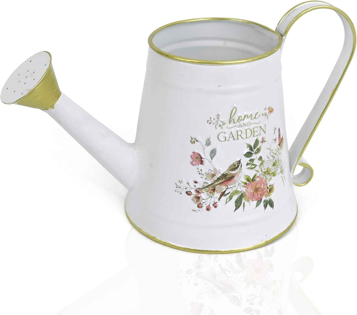Cute Small Watering Can Indoor Plants Garden Metal Decorative Watering Cans for Outdoor Plants Bonsai Outdoor Garden Flower Decorative (White, 1.5L, 50.7 Oz)