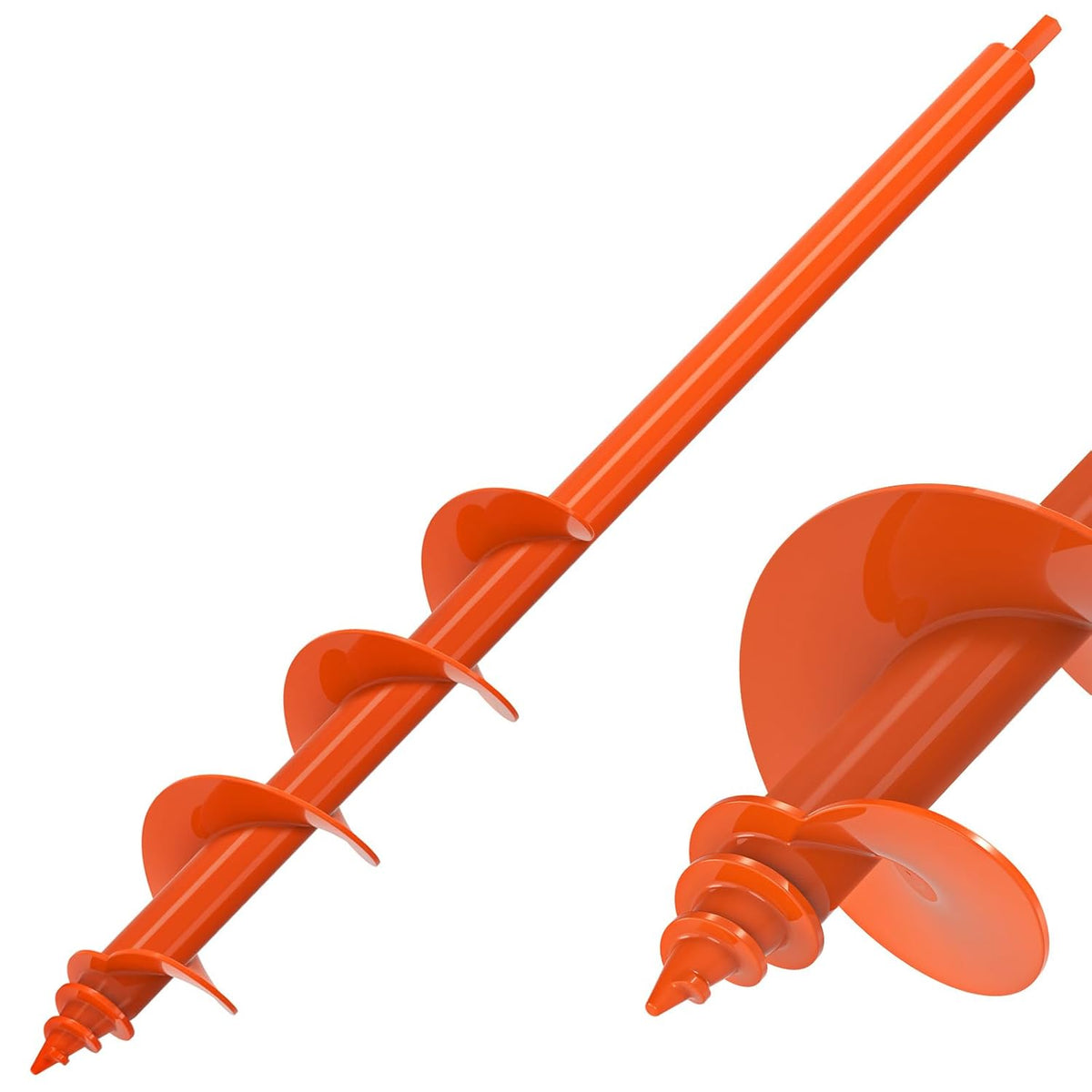 Auger Drill Bit for Planting 3 x 24'', Threaded Garden Auger Post Hole Digger, Spiral Drill Earth Dirt Augers for Bulb, Vegetables, Fence Posts and Umbrella Holes, Fits in 3/8β Drill Chuck