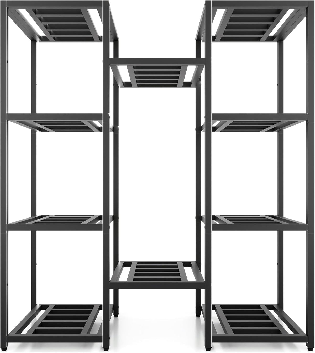Plant Stand Indoor Outdoor,10 Tier Tall Metal Plant Stands Holder,Heavy Duty Wrought Iron Plant Shelves for Multi Large Pots,Black Tiered Flower Display Riser for Living Room,Patio,Balcony