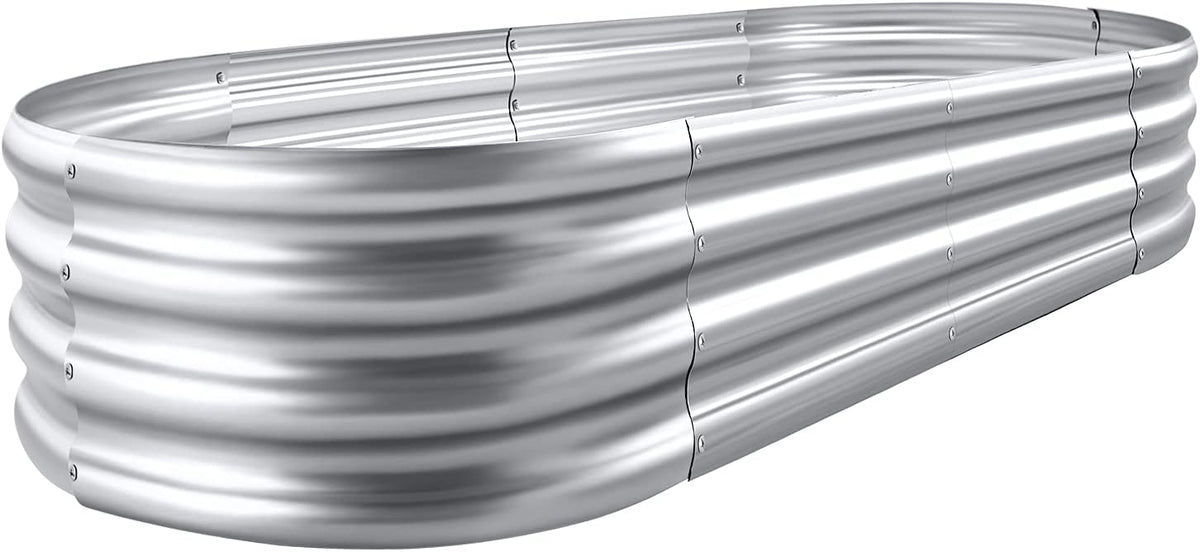 Land Guard 8×4×1 ft Galvanized Raised Garden Bed Kit,Raised Garden Boxes Outdoor, Oval Metal Raised Garden Beds for Vegetables……