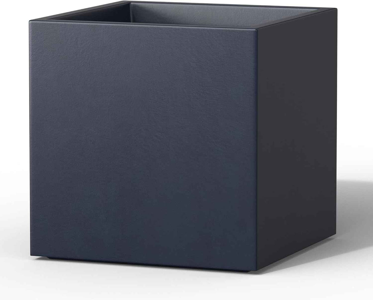 Kante 10 Inch Square Concrete Planter for Outdoor Indoor Home Patio Garden, Large Plant Pot with Drainage Hole and Rubber Plug, Charcoal