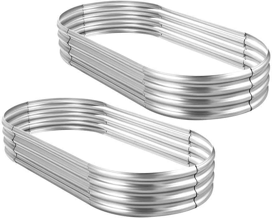 Land Guard 6ft Metal Raised Garden Bed,2 Pcs Galvanized Planter Raised Beds for Vegetables…………