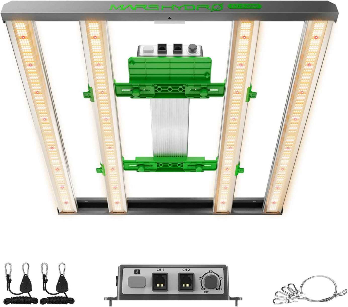 2025 New Version MARS HYDRO FC-E3000 300Watt LED Grow Light 3X3ft Full Spectrum Grow Light Bar, Smart Dimmable & Integrated Grow Lampe for Veg Bloom Flower, Achieve 2.8 umol/J