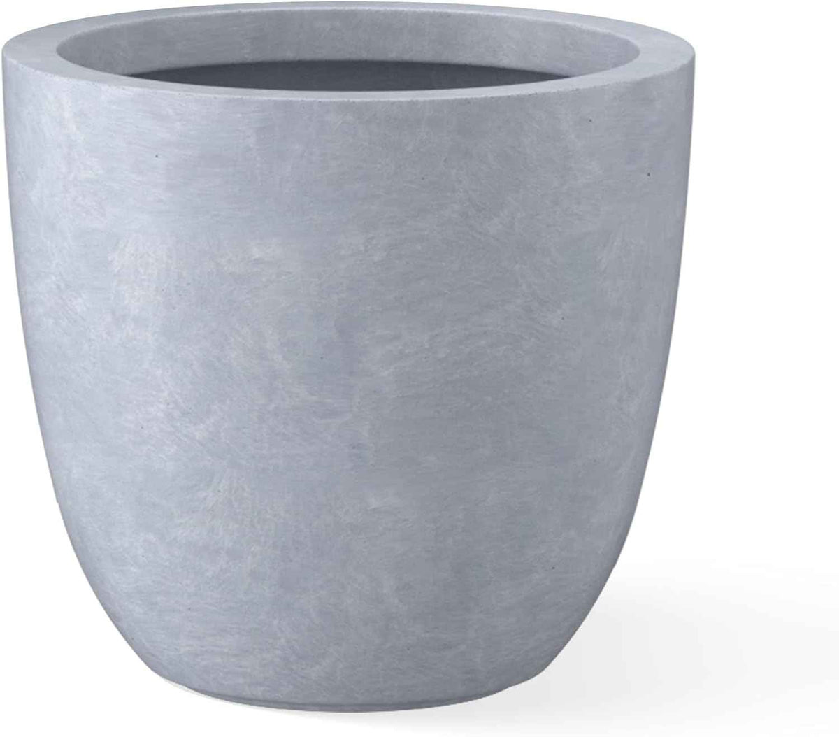 Kante 14 Inch Dia Round Concrete Planter, Indoor Outdoor Large Plant Pot with Drainage Hole and Rubber Plug for Home Patio Garden, Slate Gray