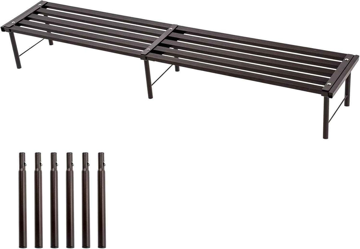 Metal Plant Stand, Rust-proof Aluminum Flower Pot Stand, Heavy Duty Planter Display Shelving for Patio Balcony Garden Living Room Decorative (Ebony, 47.2 Inch)
