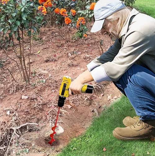 Auger Drill Bit for Planting - 1.6"X16.5" Heavy-Duty Garden Auger