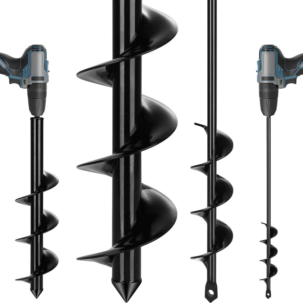 Auger Drill Bit for Planting 2 Pack,1.6x16 inch&3.5x16 inch,Auger Drill Bit Suitable for 3/8'' Hex Drill Driver,Garden Spiral Hole and Planter for Bulbs,Fence Posts,and Umbrella Holes