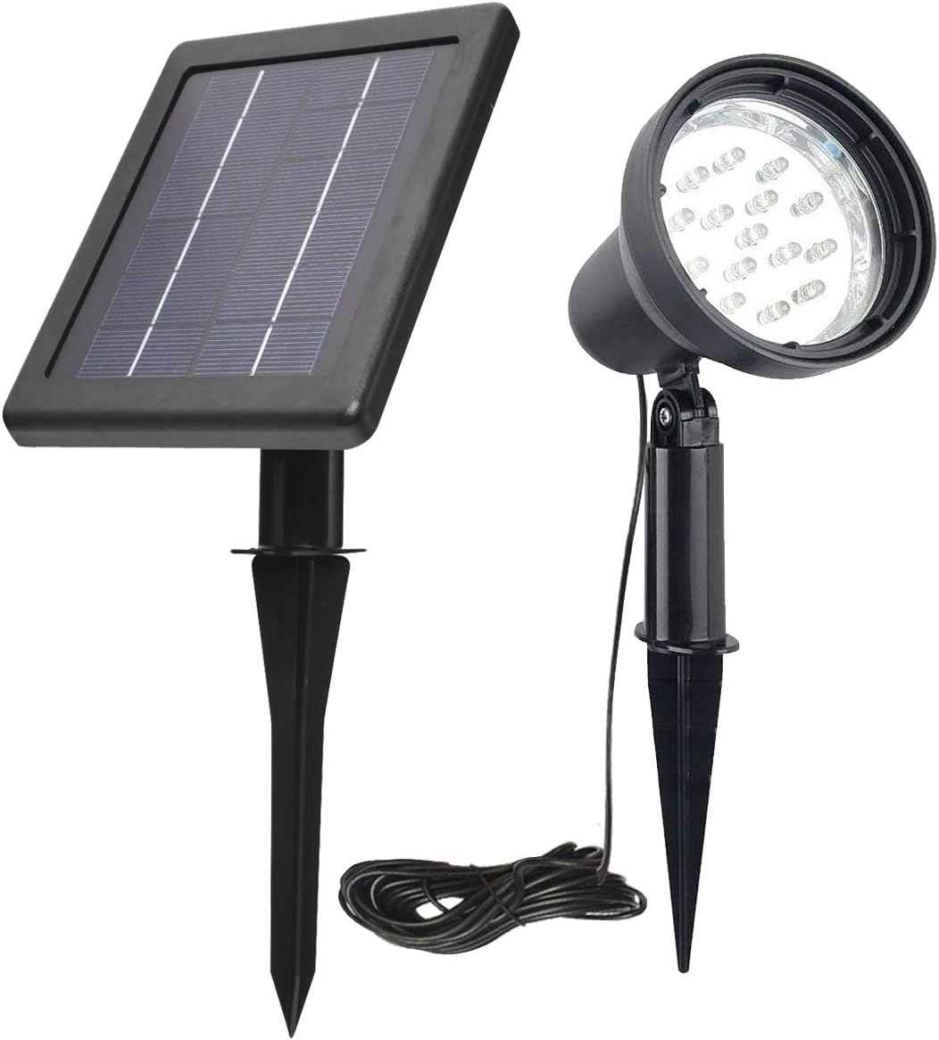 SUNLONG Solar Spotlights Outdoor Waterproof Bright Solar Wall Lights Led Security Flood Light Solar Powered for Flag Patio Front Door Driveways-Automatically Activates at Dusk to Dawn (Warm White)