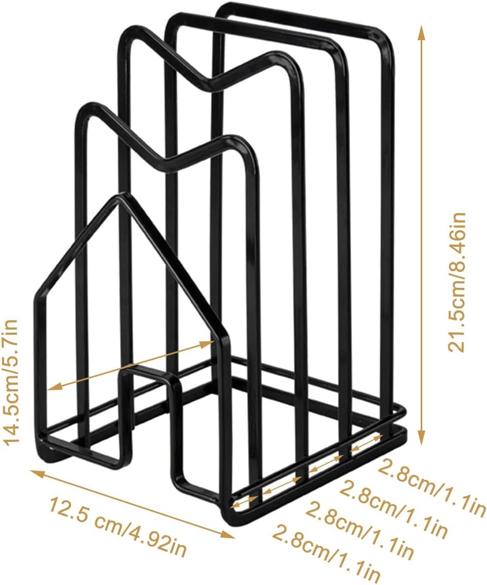 SUNFICON Cutting Board Rack, Black