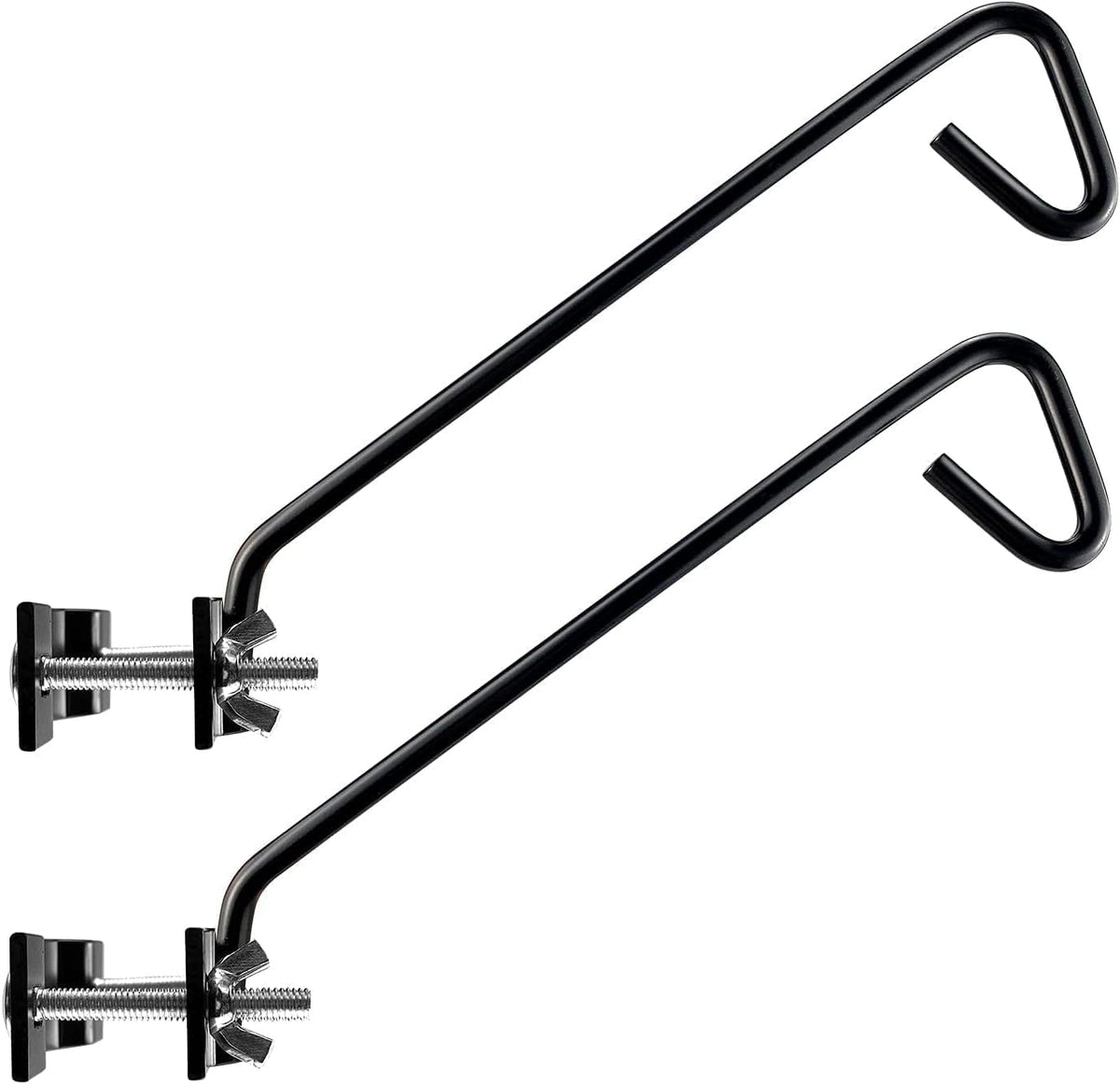 2 Packs 11 Inch Fence Deck Hook Rail Hanging Mounting Kit Heavy Duty Bird Feeder Hook Decorative Hanger for Bird Feeders Planters Suet Baskets Lanterns on Balcony Porch Railing Fence