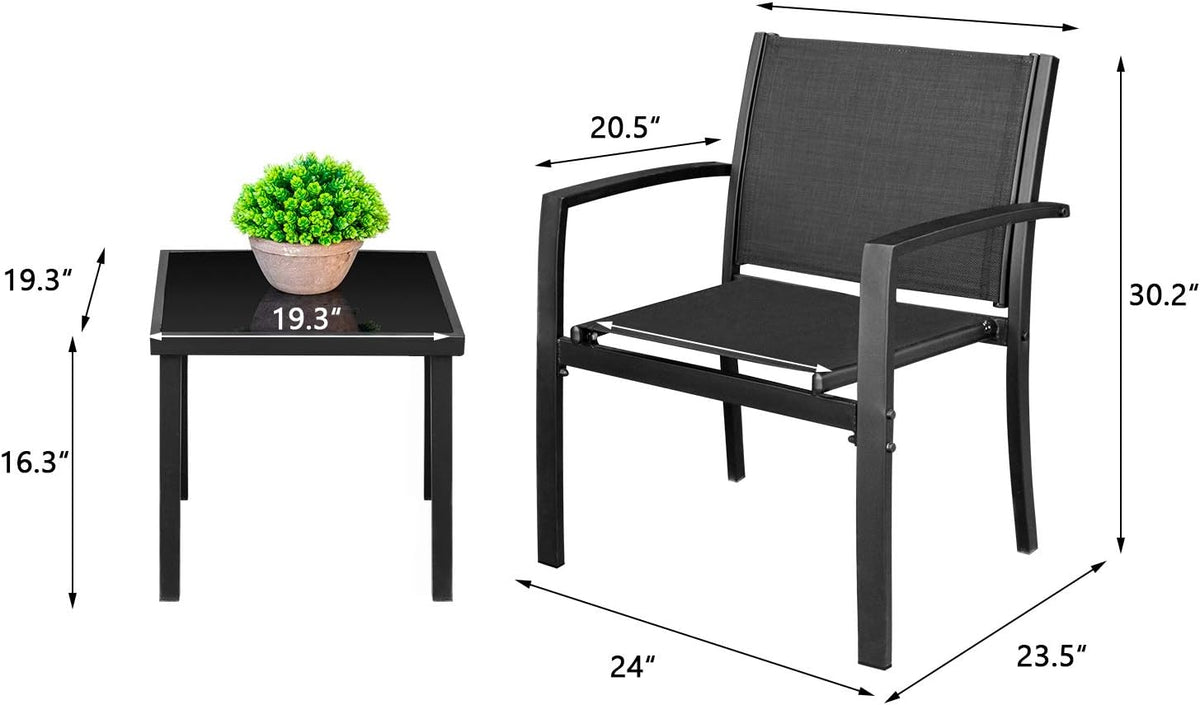 Homall 3 Pieces Patio Furniture Set Outdoor Patio Conversation