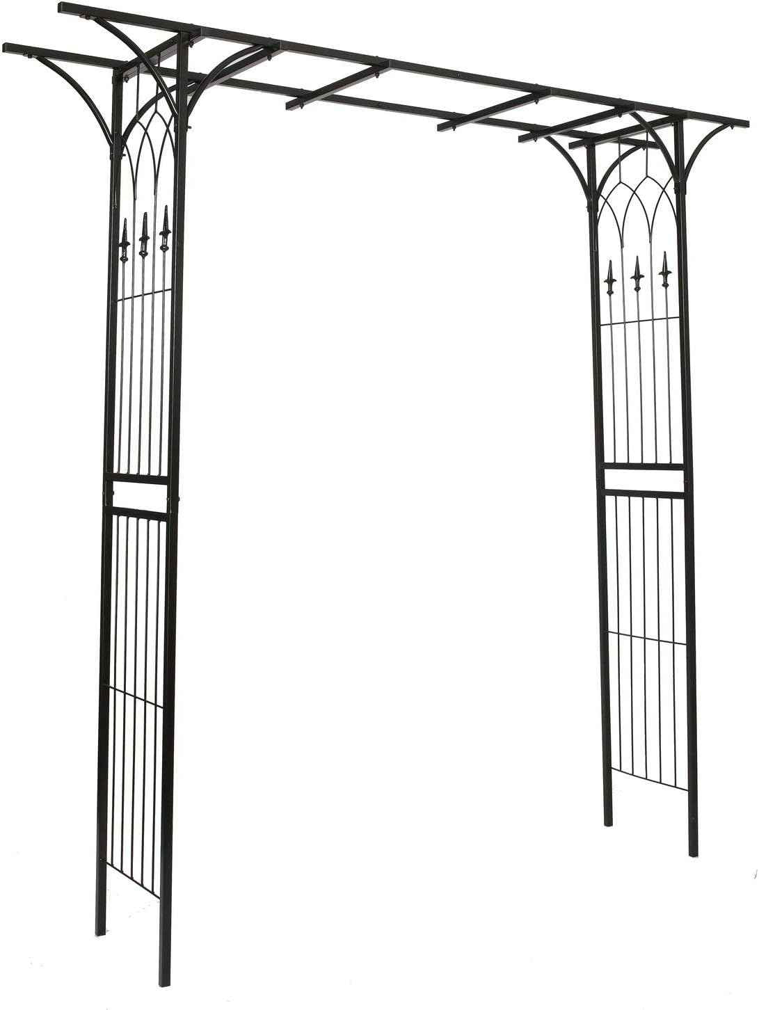 1. GO Steel Garden Arch, 6'9'' High x 4'11'' Wide, Garden Arbor for Various Climbing Plant, Outdoor Garden Lawn Backyard