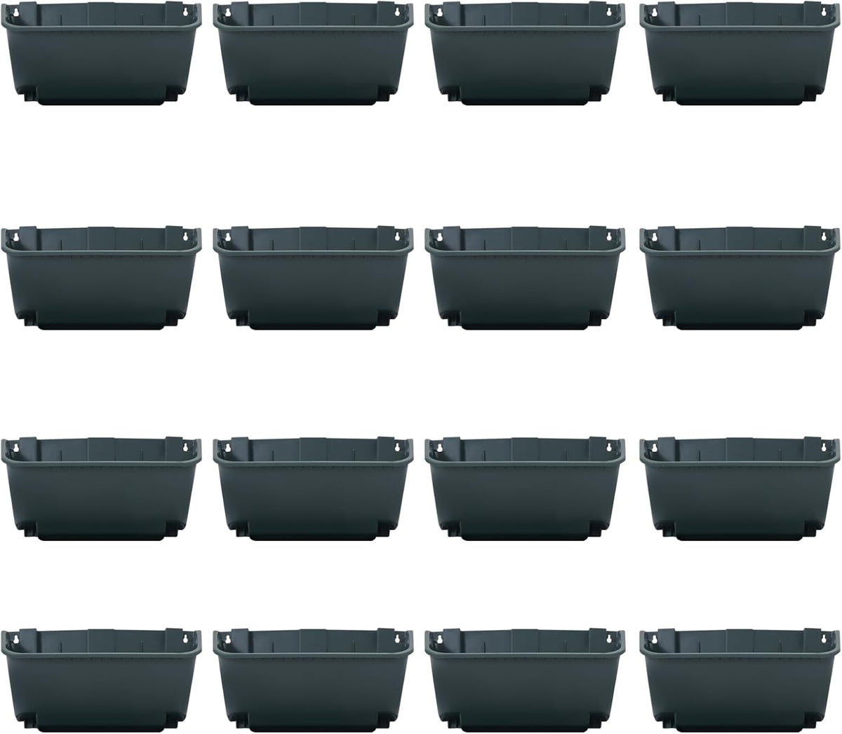 Vertical Wall Planter, Wall-Mounted Living Garden Planter with 16 Plastic Pots Stackable Wall Hanging Flower Pot Clasp Design for Vegetables Flowers (Army Green 16)