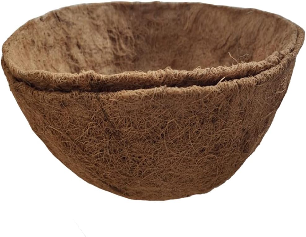 2PCS Hanging Basket Liners Coco Liner 18 Inch Round Coconut Coir Basket for Plants Replacement for Hanging Basket 100% Natural Coconut Fiber Plant Basket Liner for Garden Planter Flower Pot