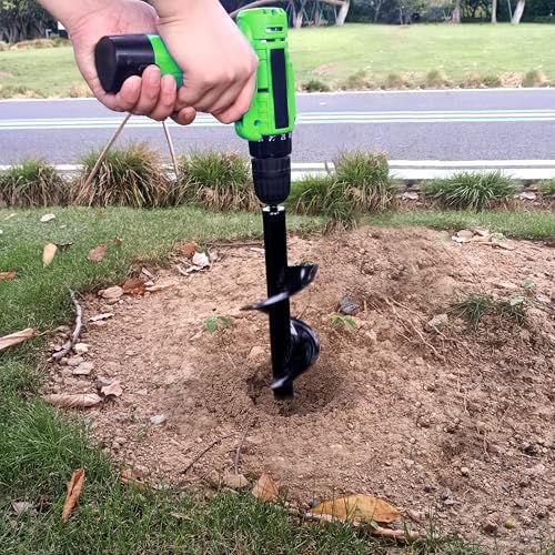 Auger Drill Bit for Planting - 4"X16" Heavy-Duty Auger Post Hole