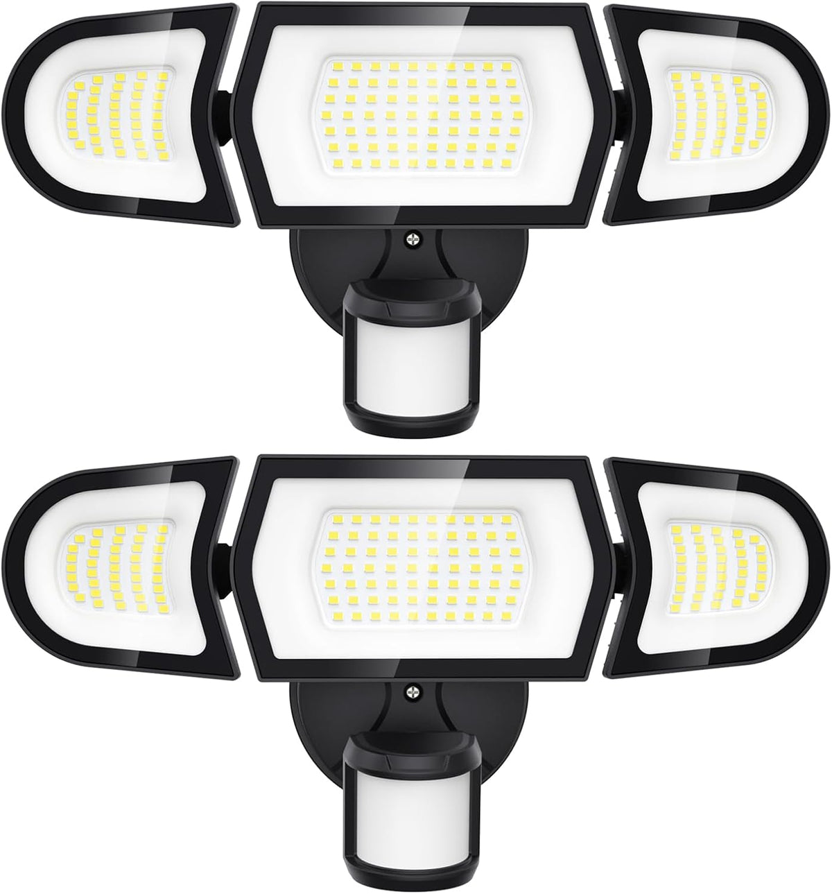 Olafus 100W LED Security Light Motion Sensor Outdoor Light, 2 Pack Motion Flood Light Dusk to Dawn, 9000LM Super Bright 6500K Exterior Motion Detector Floodlight for Garage Yard Porch Eave IP65, Black