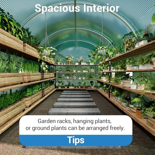 15x7x7 ft Walk-in Greenhouse for Outside - Heavy Duty Galvanized Steel