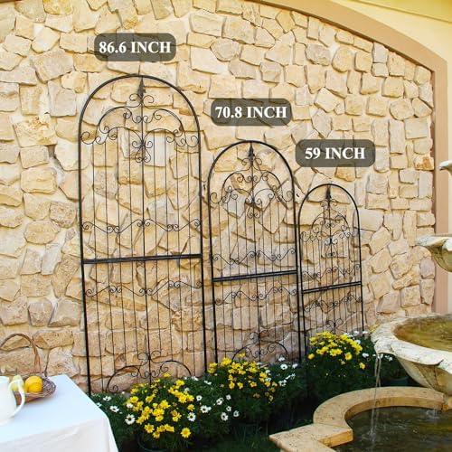 Garden Trellis for Climbing Plants 59" H x 21.6" W Metal Unique Design