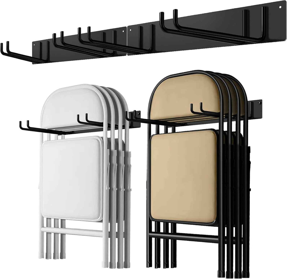 TTzycc 2-Pack Folding Chair Storage Rack for Chair Organization and Garage Wall Mount Storage, Garden Tool Rack Organizer (2 Pack)