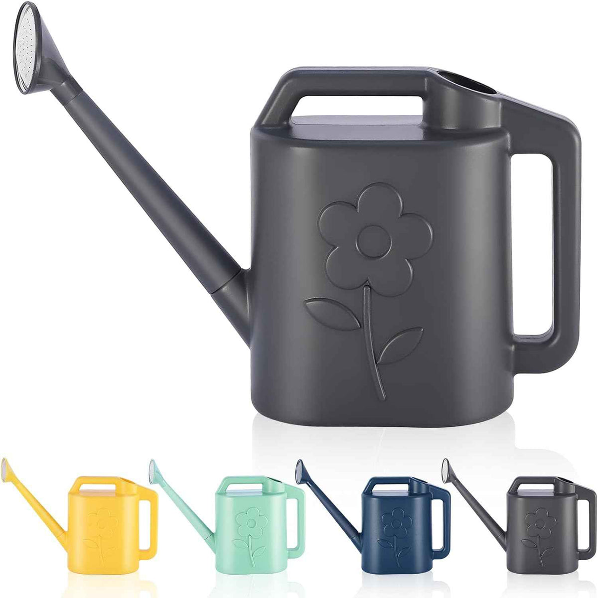 2 Gallon Watering Can for Indoor Plants, Garden Watering Cans for Outdoor Plant House Flower, Modern Plant Watering Can Large Long Spout with Sprinkler Head
